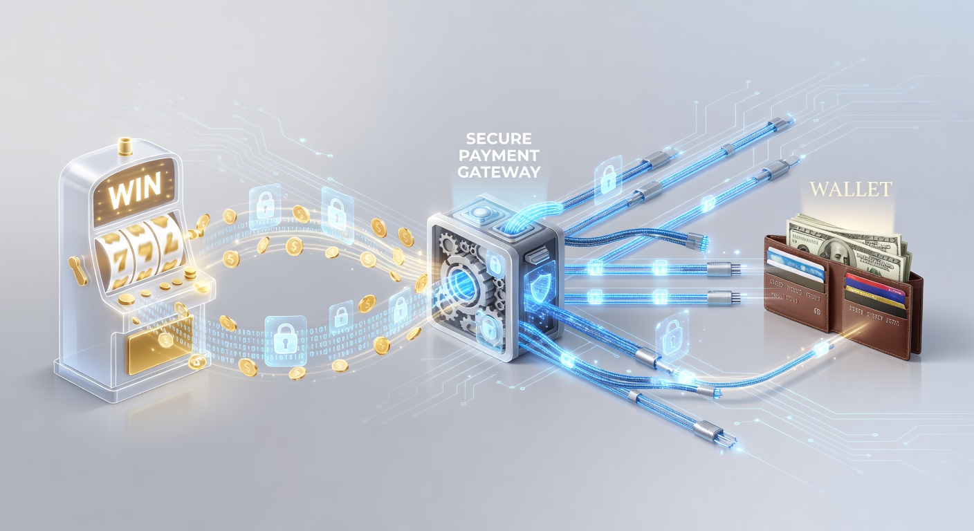 Diagram showing the step-by-step flow of winnings from casino server to player’s bank or crypto wallet, highlighting security checkpoints