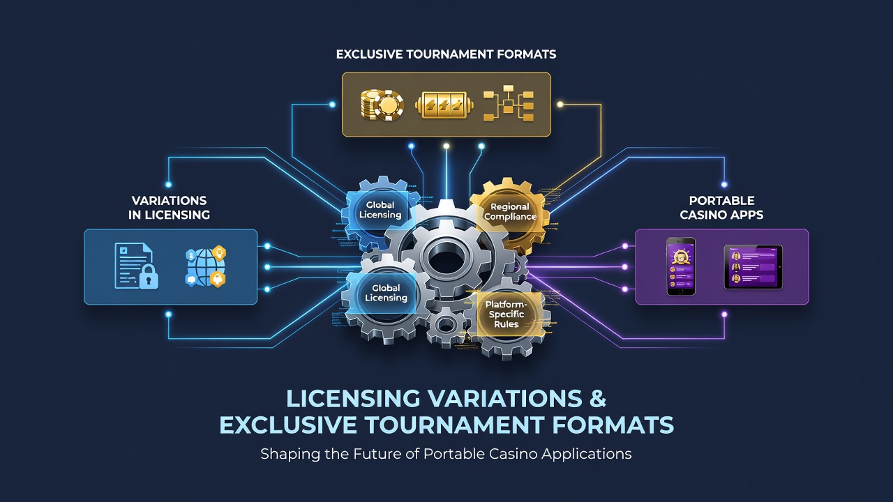 Mobile casino app interface displaying exclusive tournament brackets and licensing compliance indicators