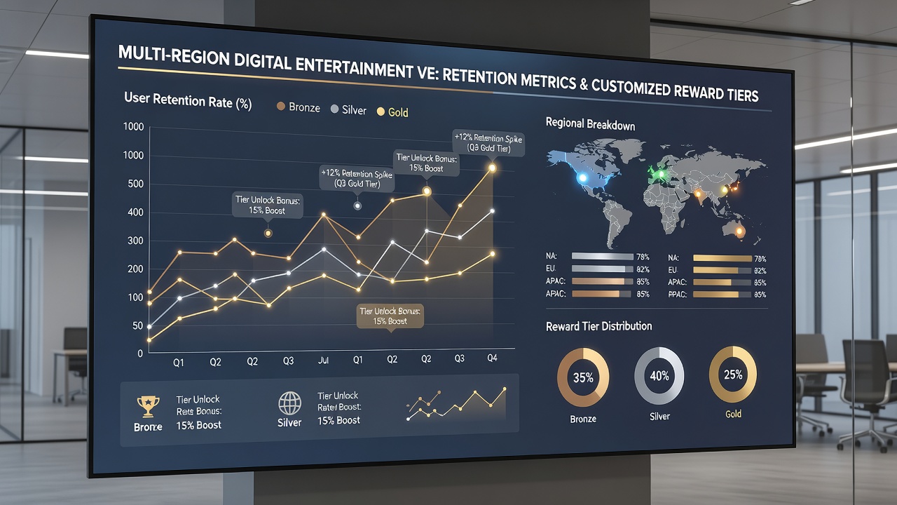 Analytics graph illustrating player retention improvements following reward tier customizations in international gaming venues